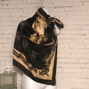 Vintage silk horses and bridal design scarf